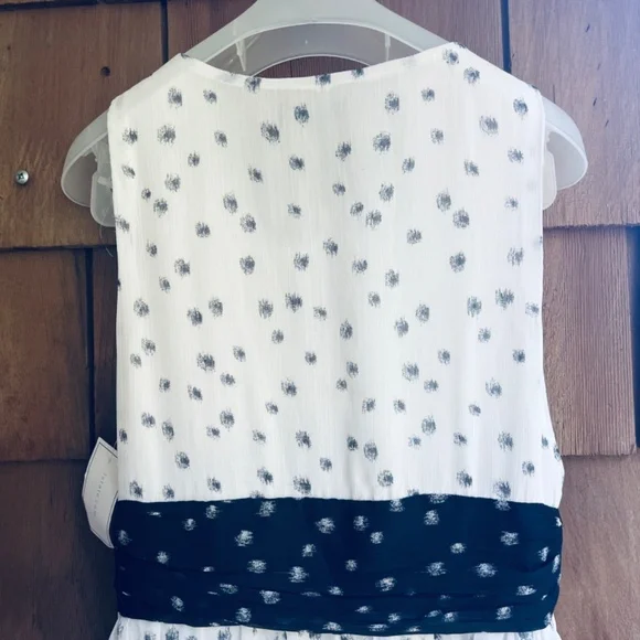 1.state Womens Colorblocked Tiered Maxi Dress New Ivory Dark Indigo Size 10 NWT - Picture 16 of 17